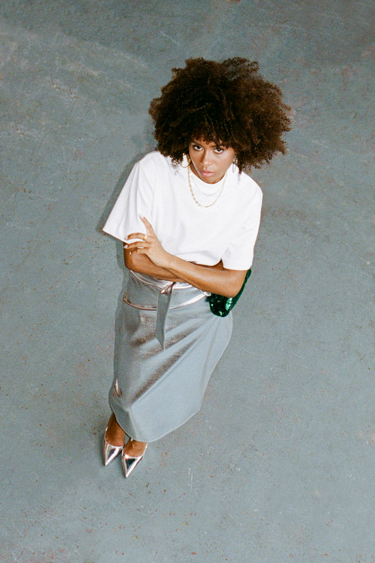NEVER FULLY DRESSED Silver Vegan Leather Jaspre