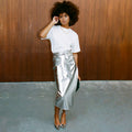 NEVER FULLY DRESSED Silver Vegan Leather Jaspre