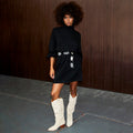  Black Lyon Belted Knit Dress
