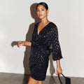 NEVER FULLY DRESSED Black Animal Jacquard Mini Vienna Dress