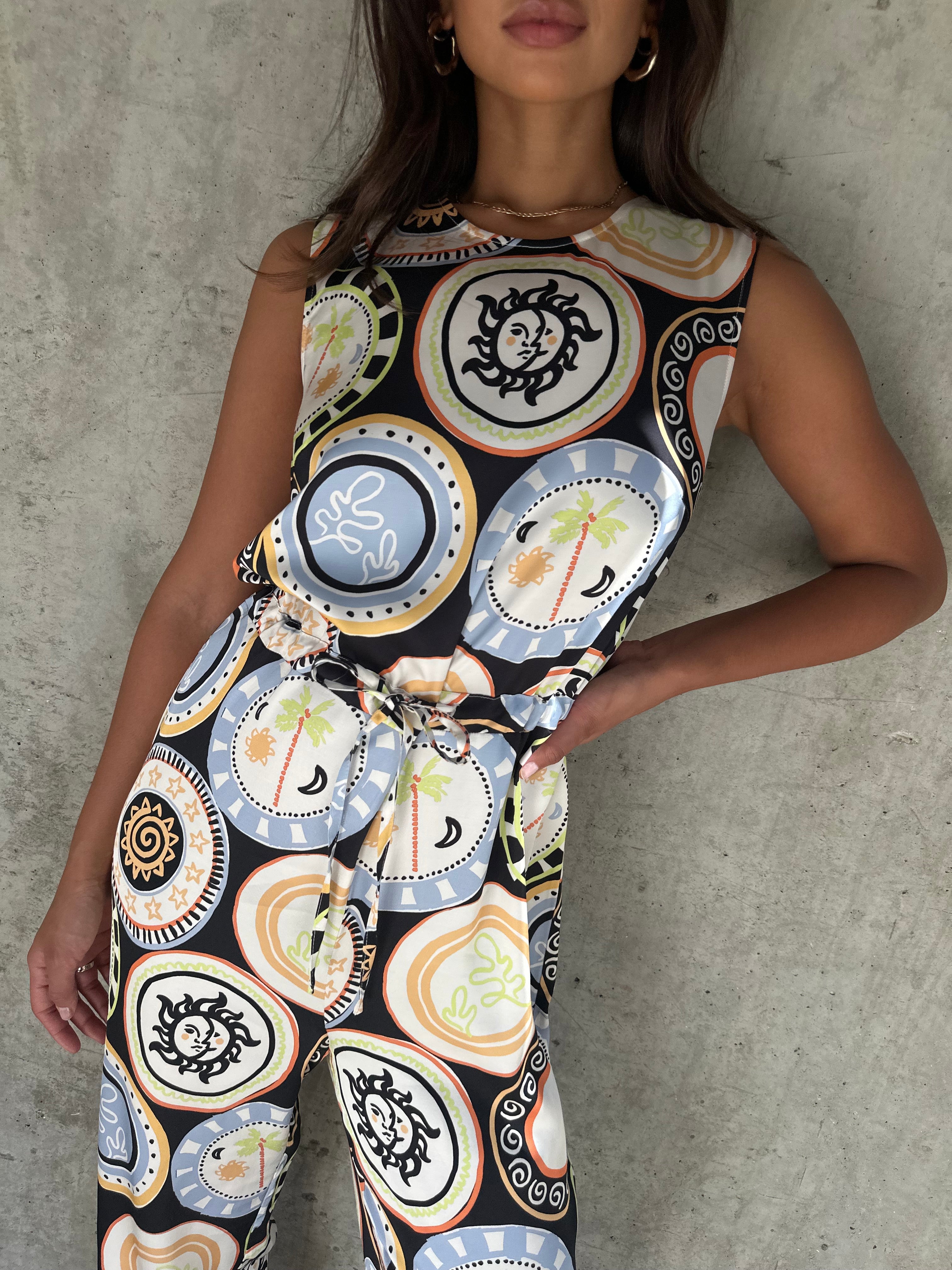 NEVER FULLY DRESSED Black Mosaic Plate Jumpsuit
