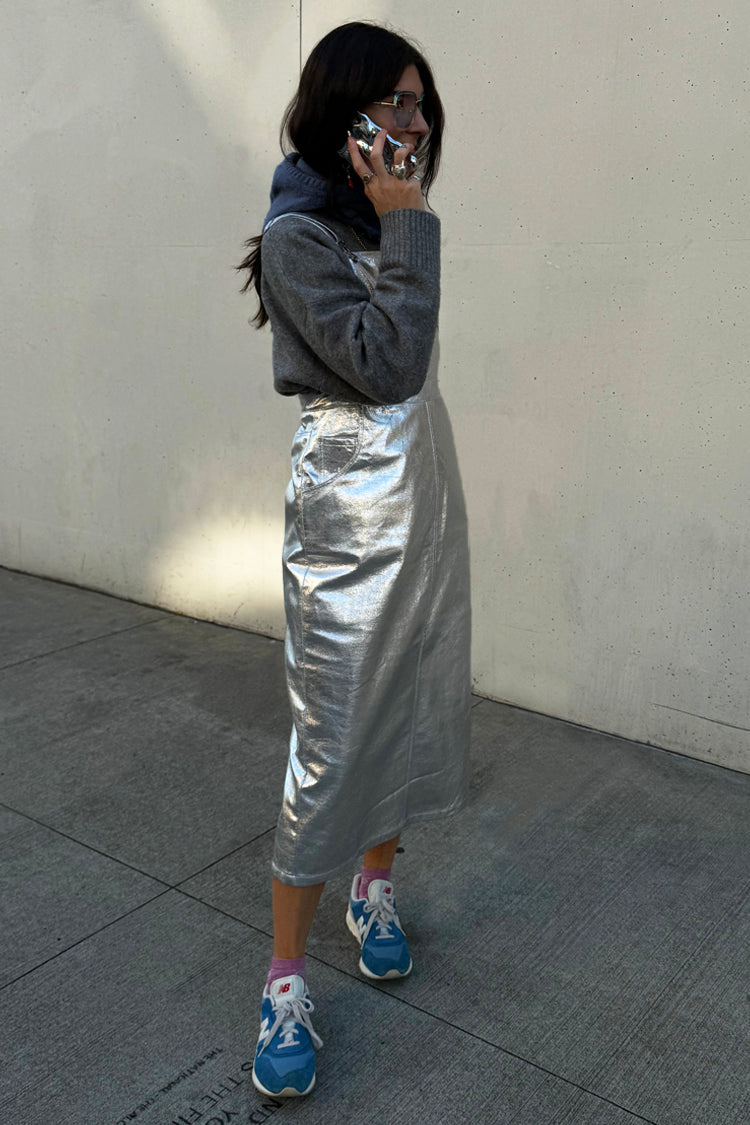 NEVER FULLY DRESSED Silver Pinafore Dress