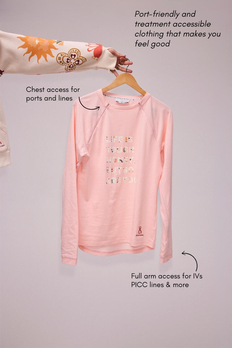 NEVER FULLY DRESSED Pink Life Is Tough Long Sleeve Accessible T-Shirt