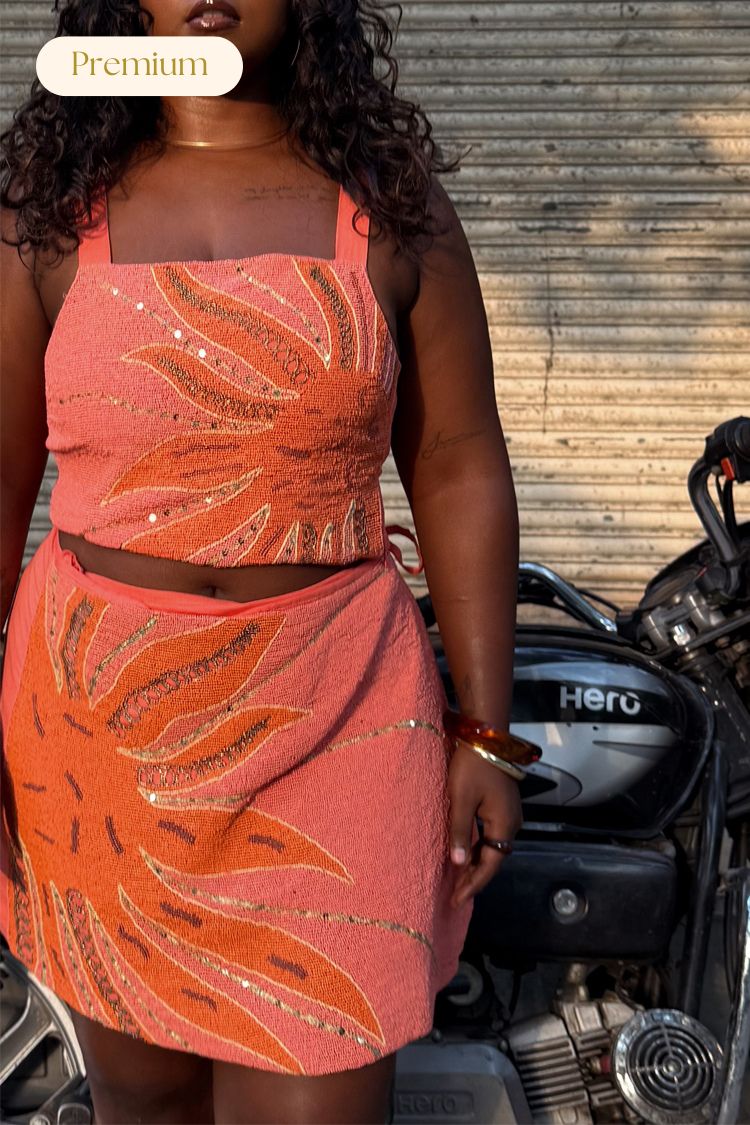NEVER FULLY DRESSED Pink Sol Beaded Top
