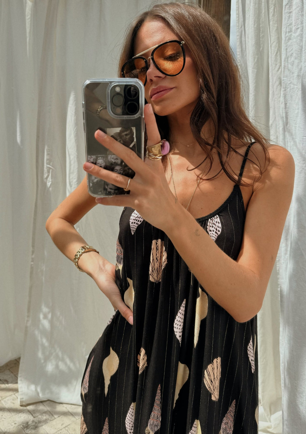 NEVER FULLY DRESSED Black Shells Maxi Dress
