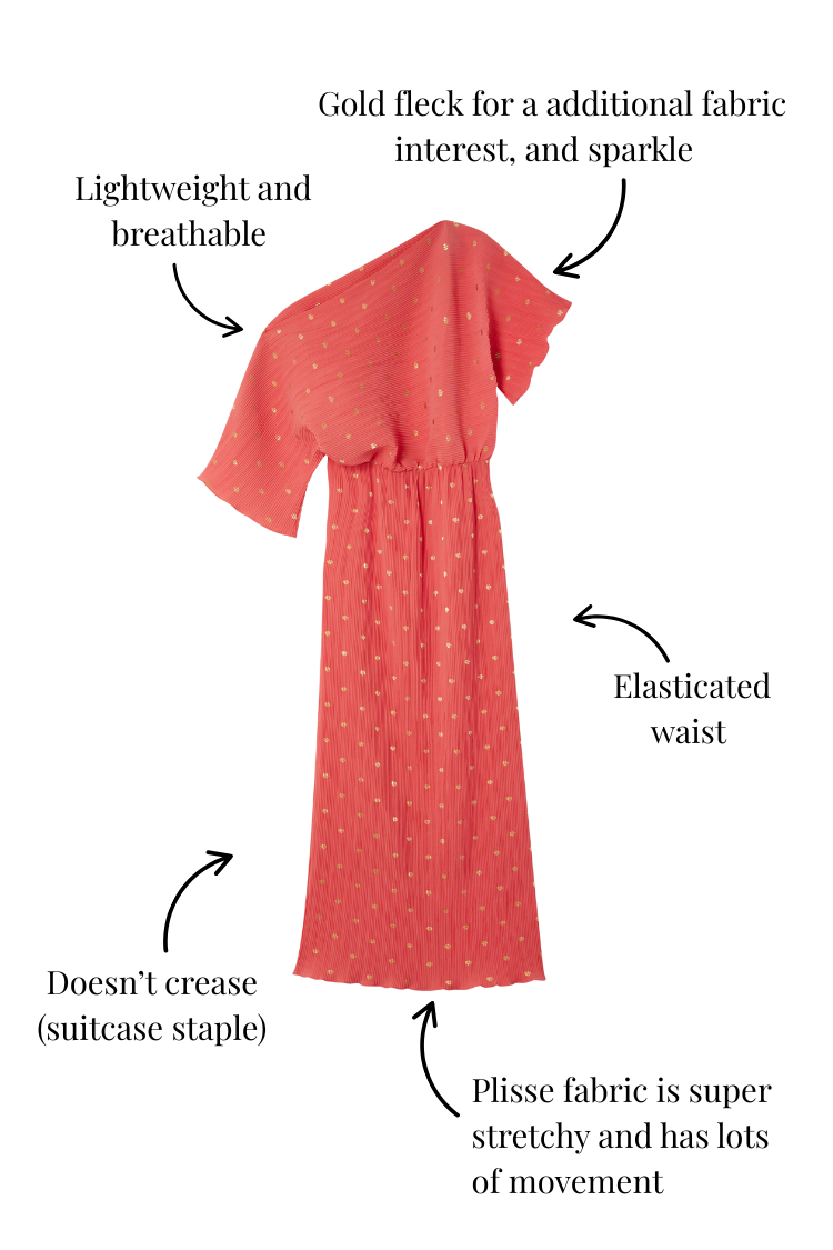 NEVER FULLY DRESSED Coral Plisse Tilly Dress