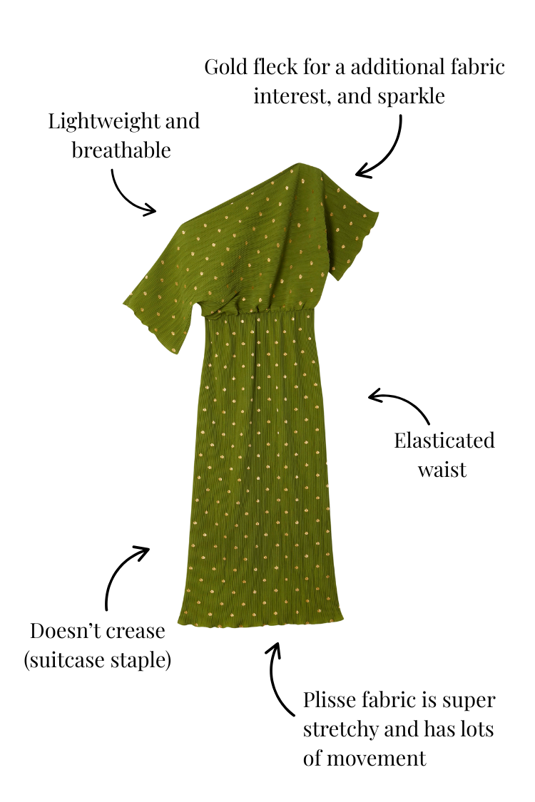 NEVER FULLY DRESSED Khaki Plisse Tilly Dress