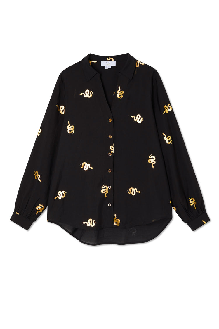 NEVER FULLY DRESSED Black Gold Snake Miley Shirt