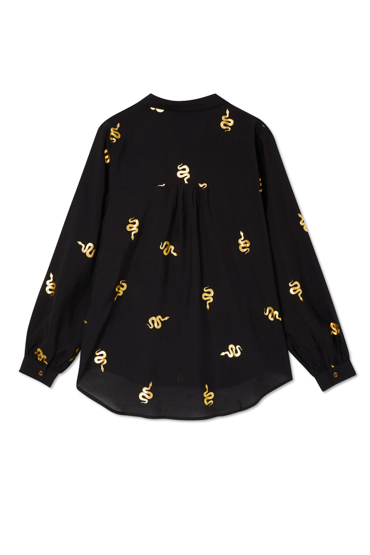 NEVER FULLY DRESSED Black Gold Snake Miley Shirt