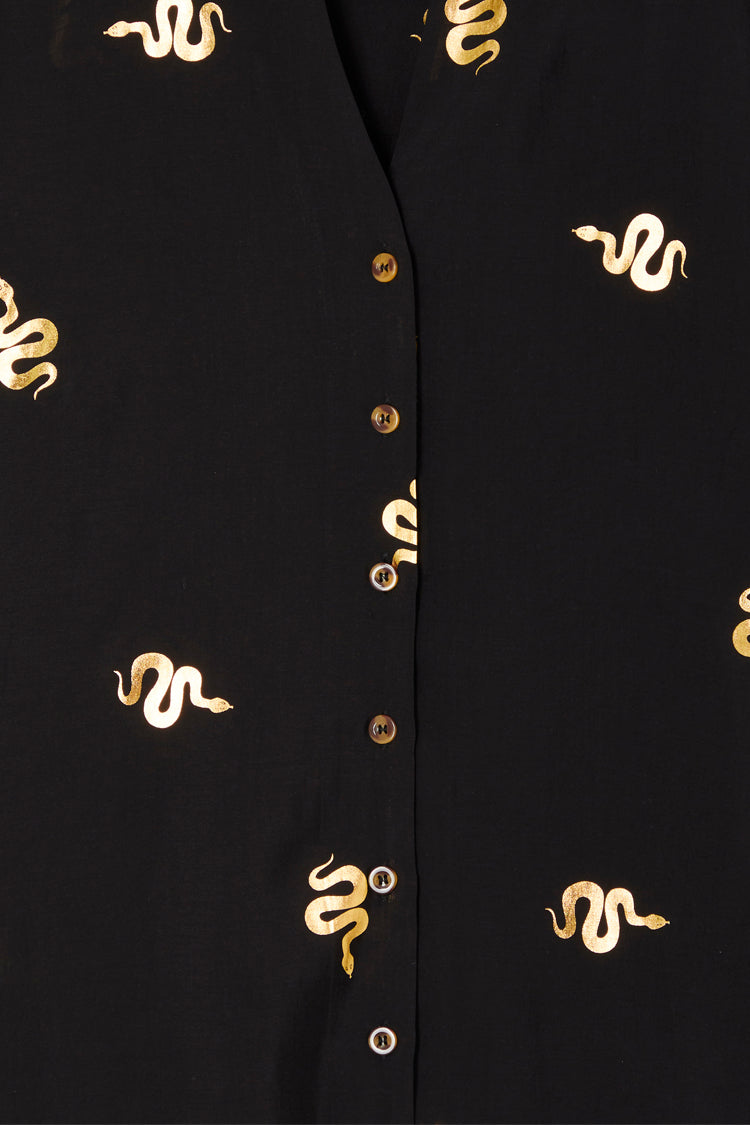 NEVER FULLY DRESSED Black Gold Snake Miley Shirt