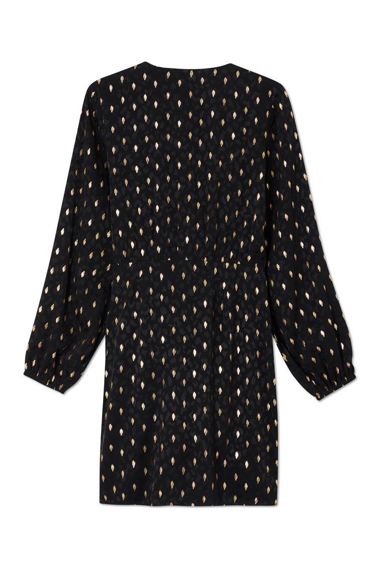 NEVER FULLY DRESSED Black Animal Jacquard Mini Vienna Dress