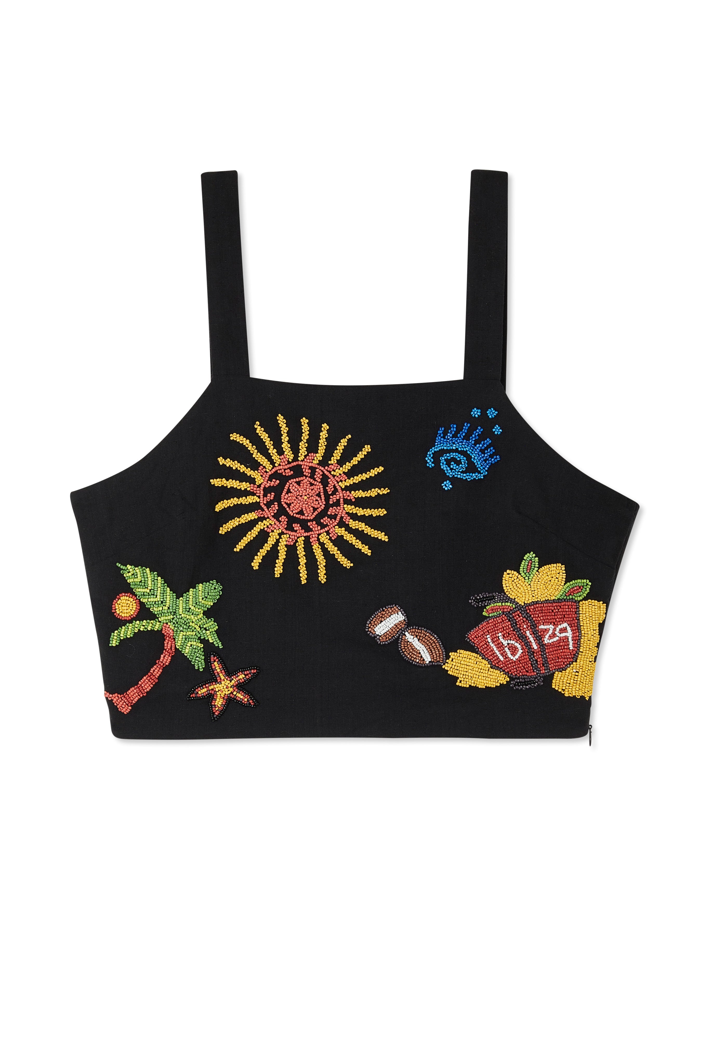NEVER FULLY DRESSED Ibiza Beaded Crop Top