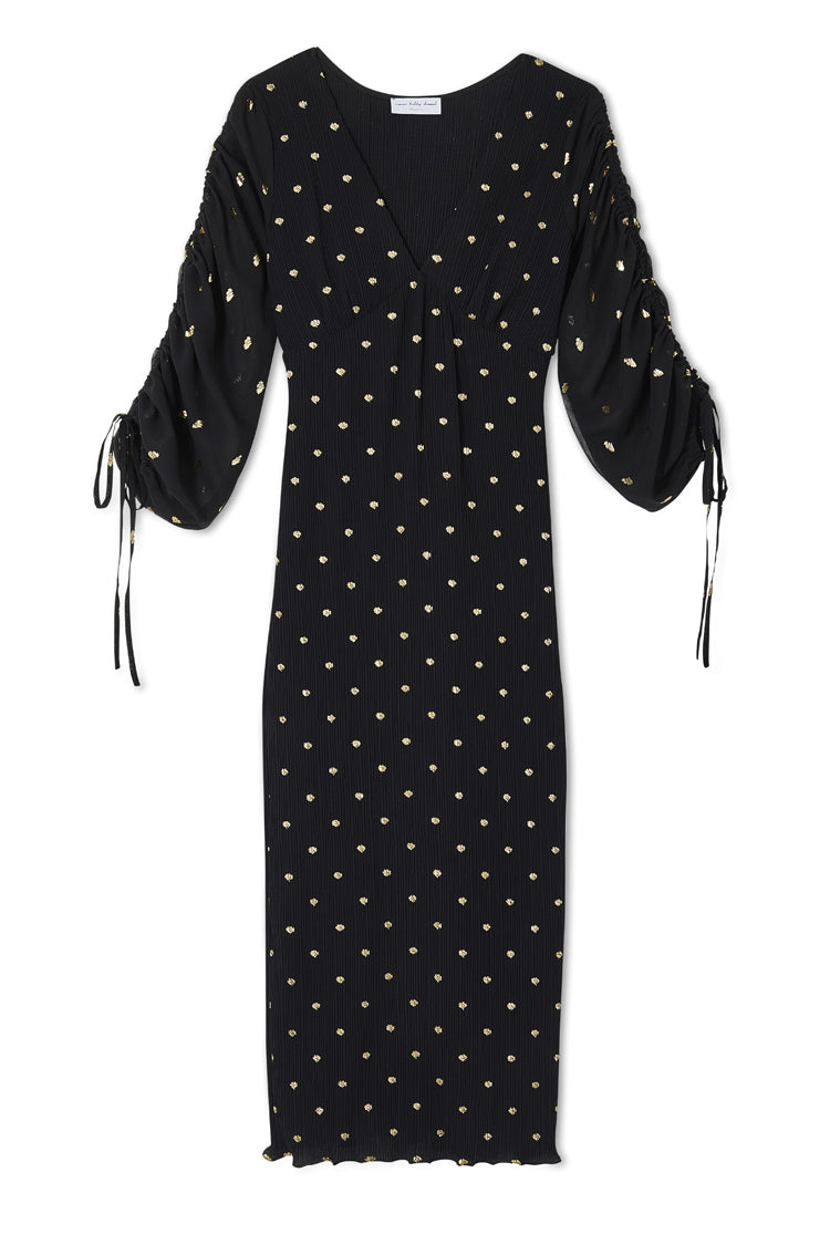 NEVER FULLY DRESSED Black Celia Plisse Dress