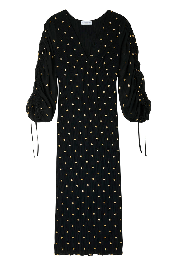 NEVER FULLY DRESSED Black Celia Plisse Dress Petite
