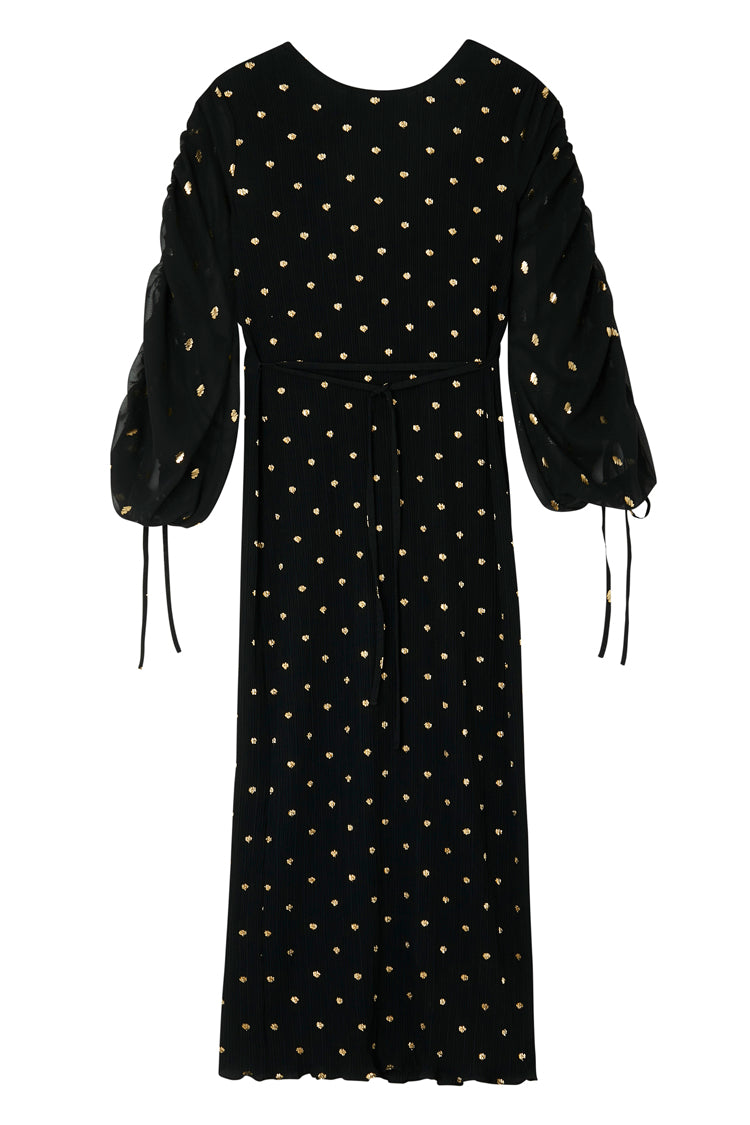 NEVER FULLY DRESSED Black Celia Plisse Dress Petite