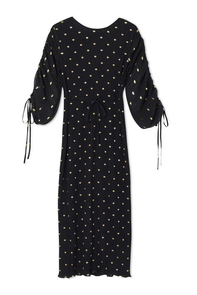 NEVER FULLY DRESSED Black Celia Plisse Dress