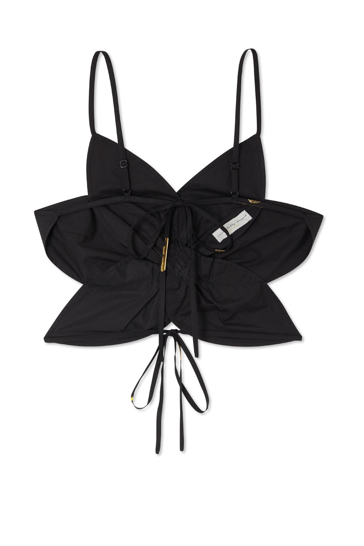 NEVER FULLY DRESSED Black Dahlia Top With Gold Fish Fleck