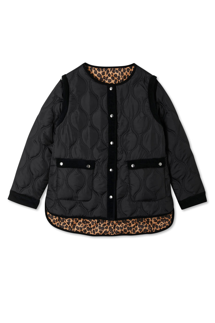 NEVER FULLY DRESSED Black And Leopard Multi-Wear Jacket