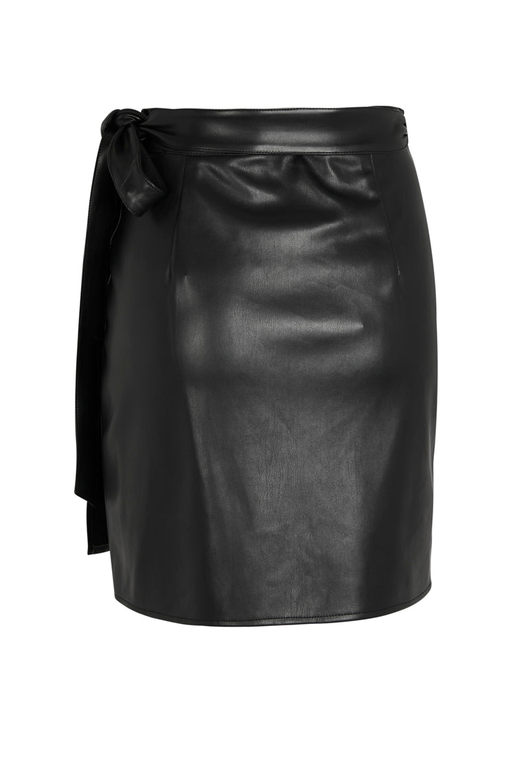 NEVER FULLY DRESSED Black Vegan Leather Mini Jaspre Skirt