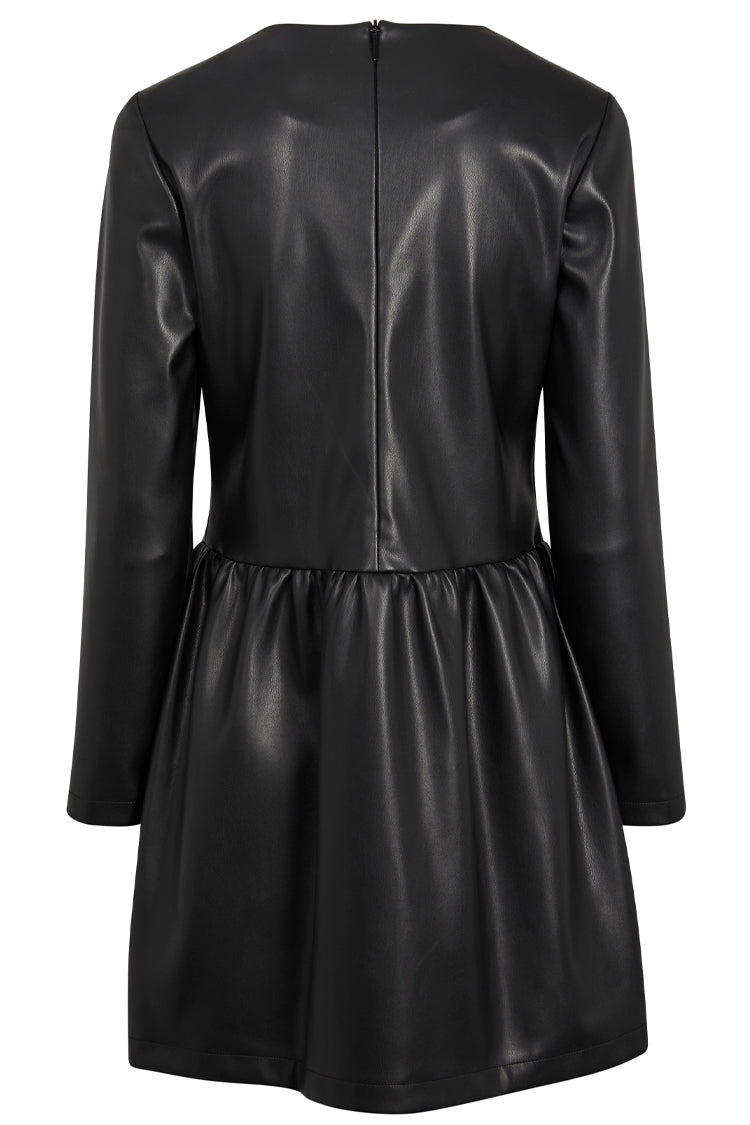  Black Vegan Leather Kirsty Dress