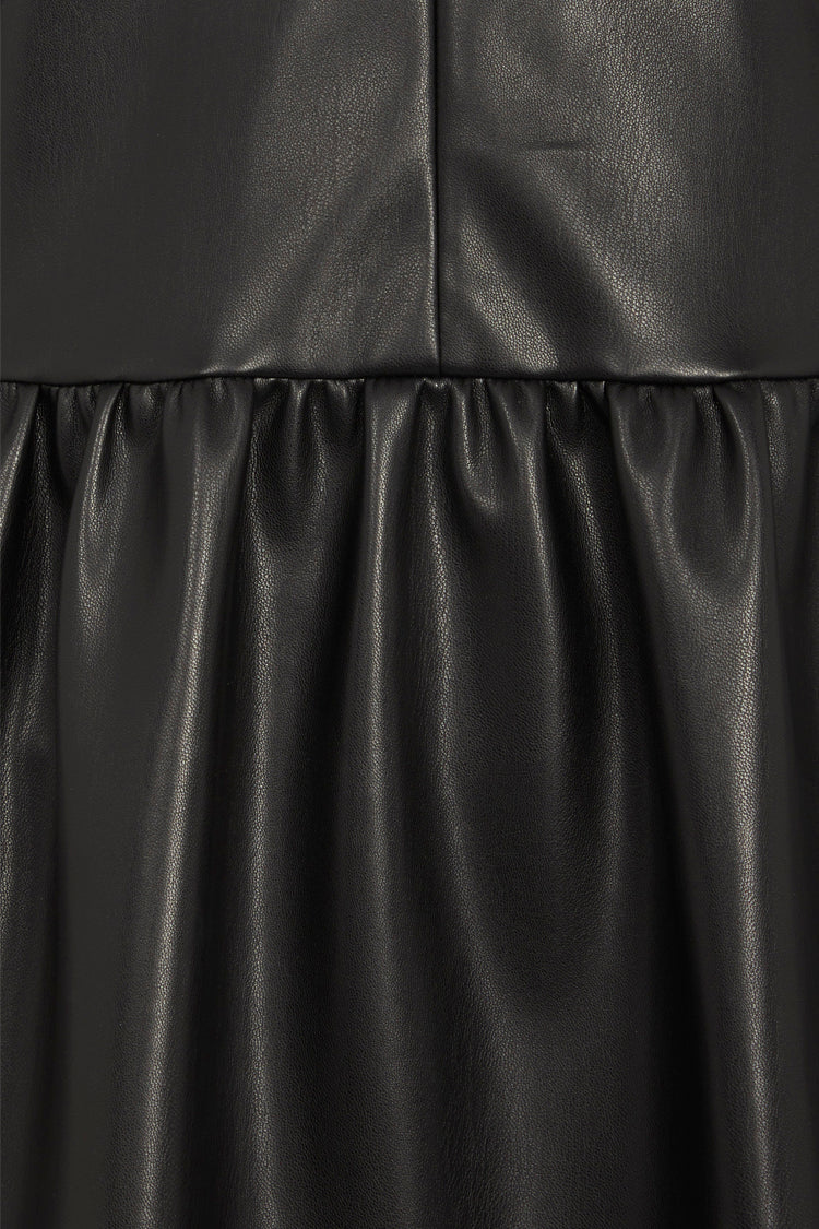  Black Vegan Leather Kirsty Dress