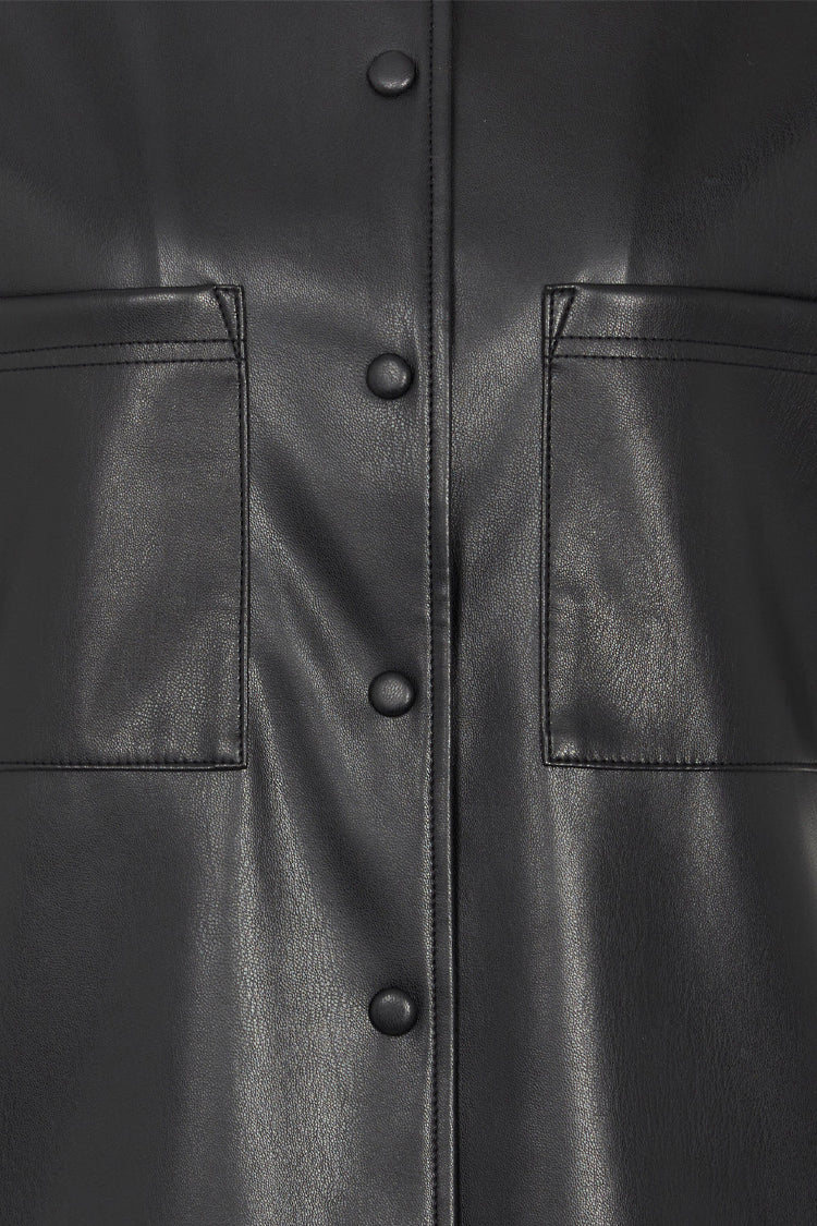  Black Vegan Leather Lizzie Shirt