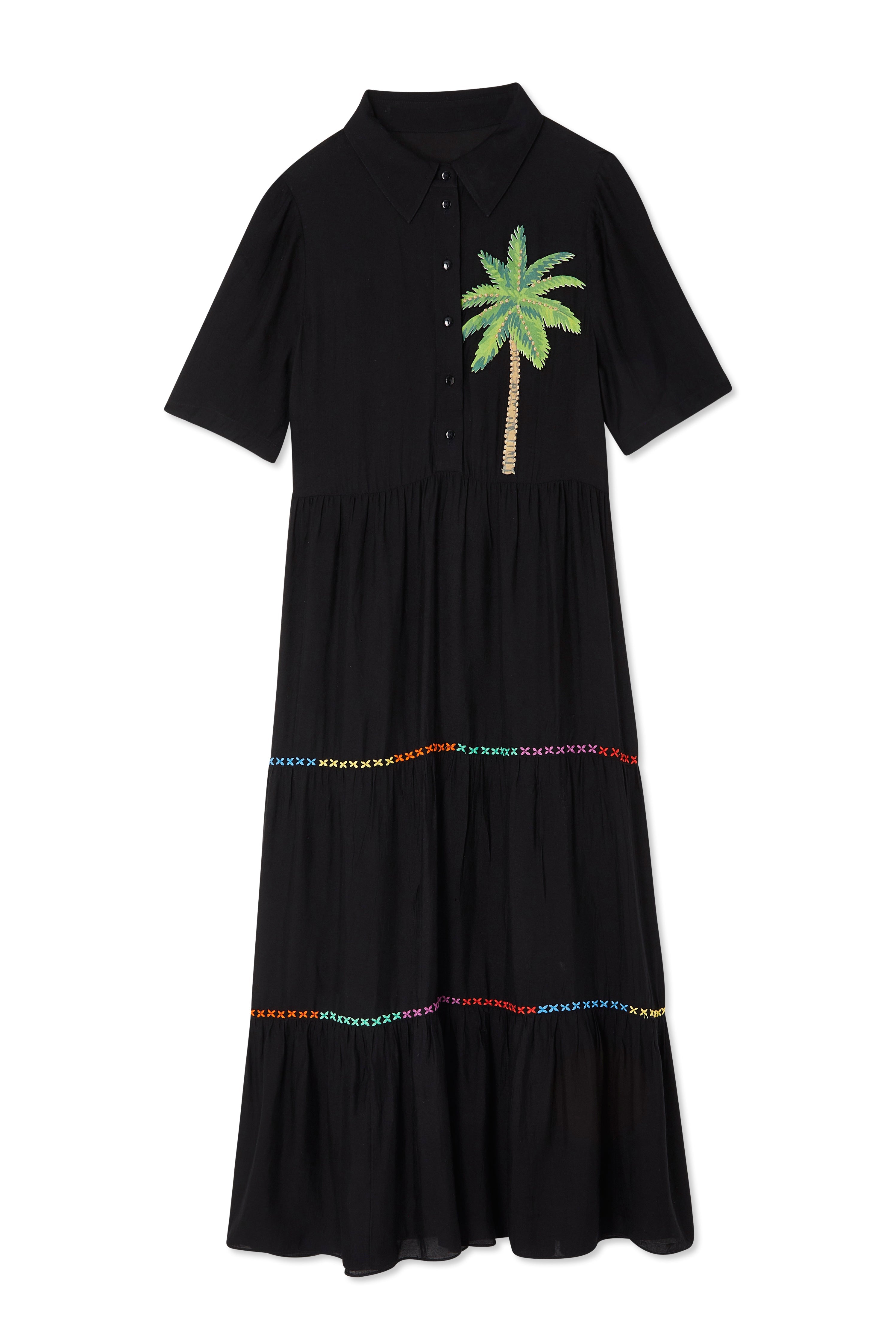 NEVER FULLY DRESSED Black Palm Immy Dress