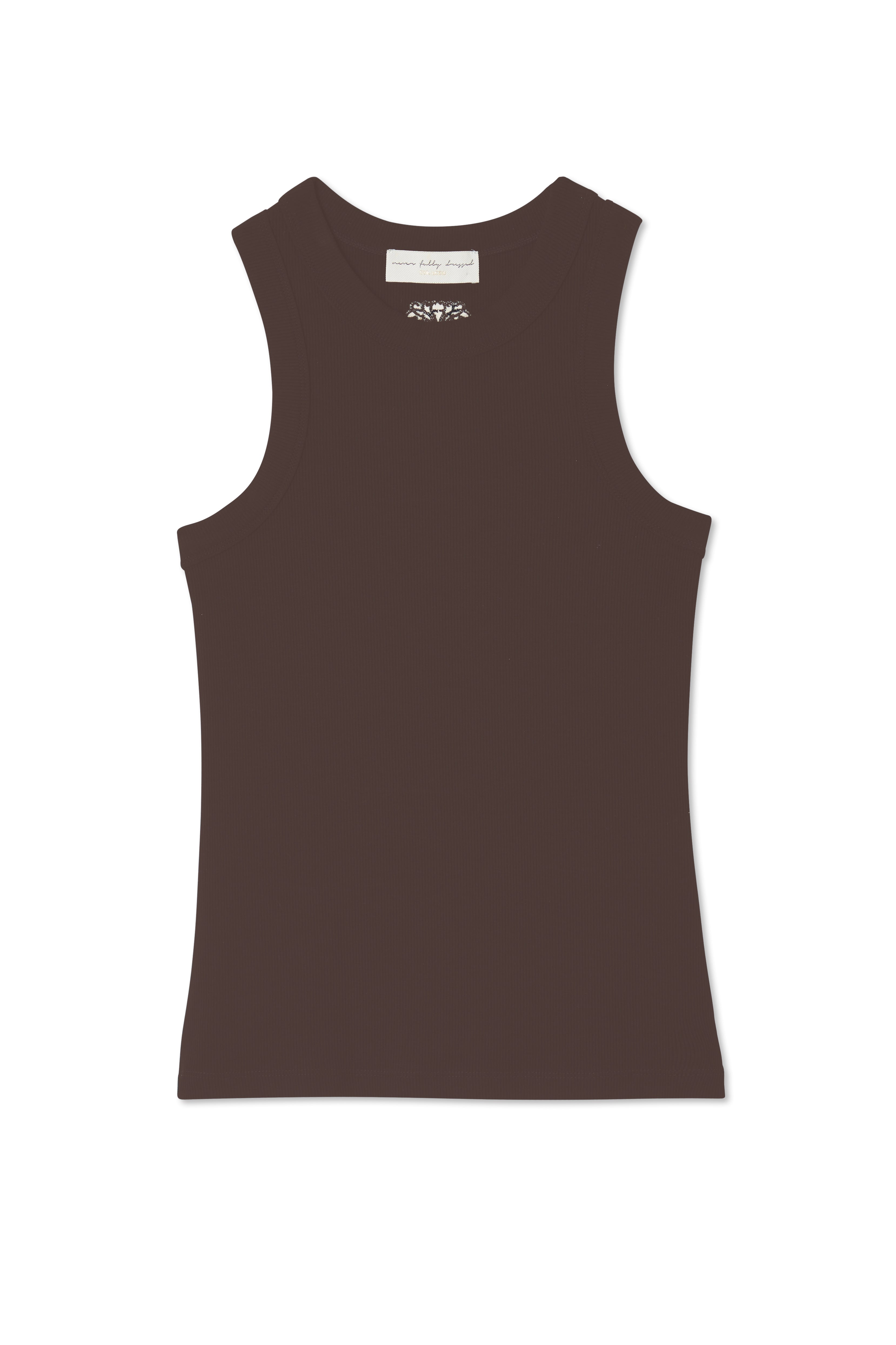 NEVER FULLY DRESSED Chocolate Ribbed Tank