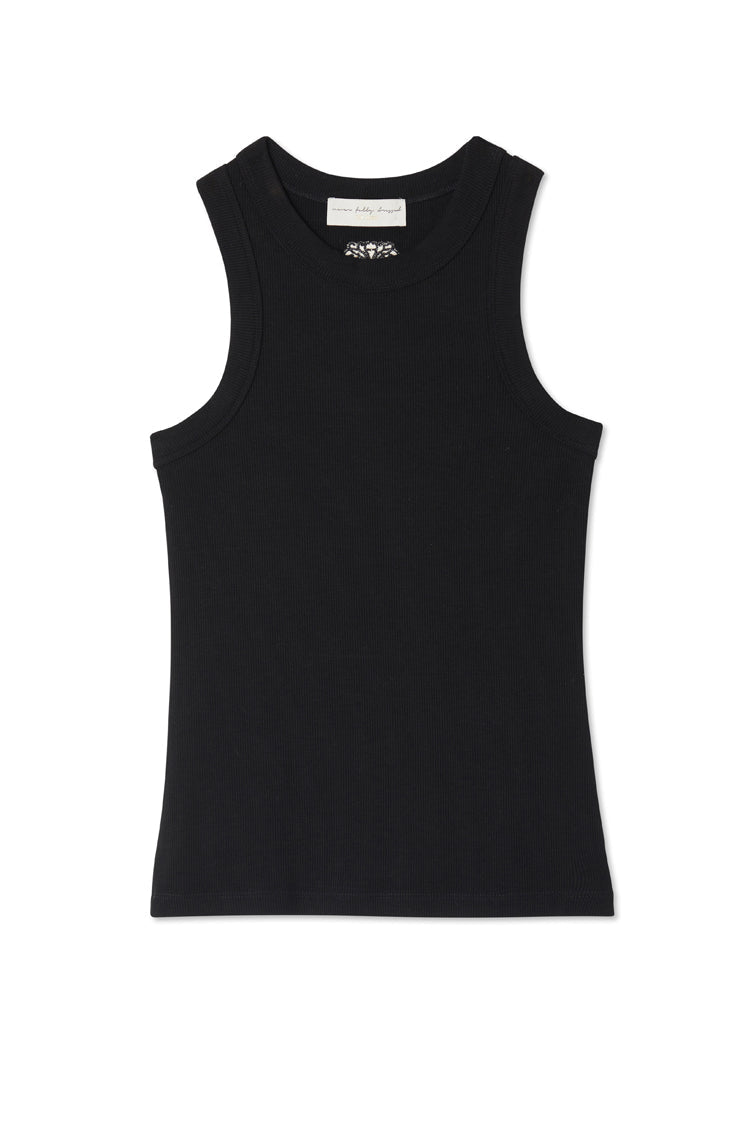 NEVER FULLY DRESSED Black Ribbed Tank