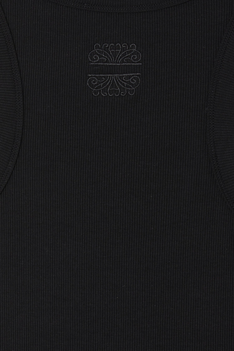 NEVER FULLY DRESSED Black Ribbed Tank
