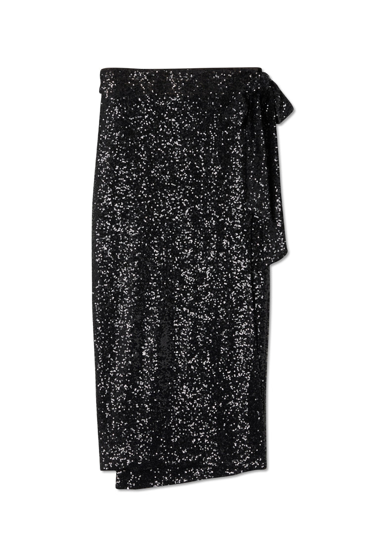 NEVER FULLY DRESSED Black Sequin Jaspre Skirt