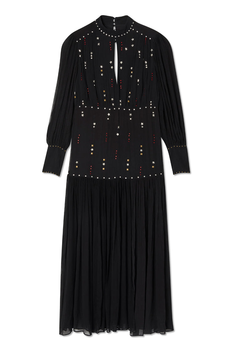 NEVER FULLY DRESSED Black Studded Azelea Dress