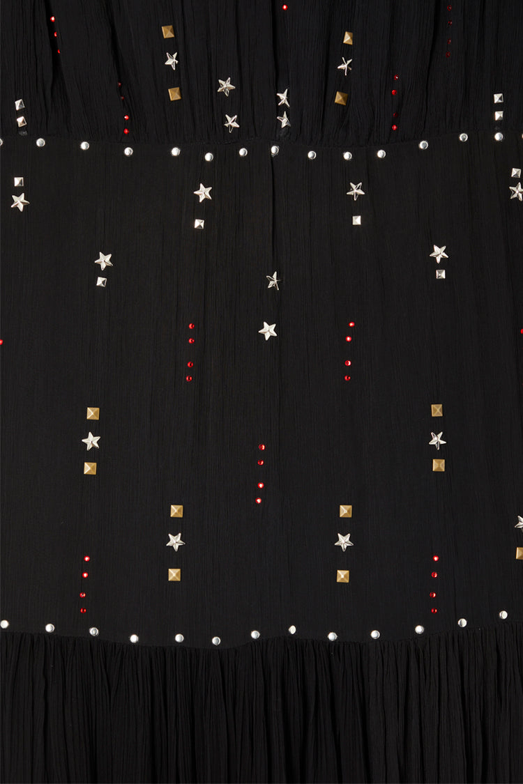 NEVER FULLY DRESSED Black Studded Azelea Dress