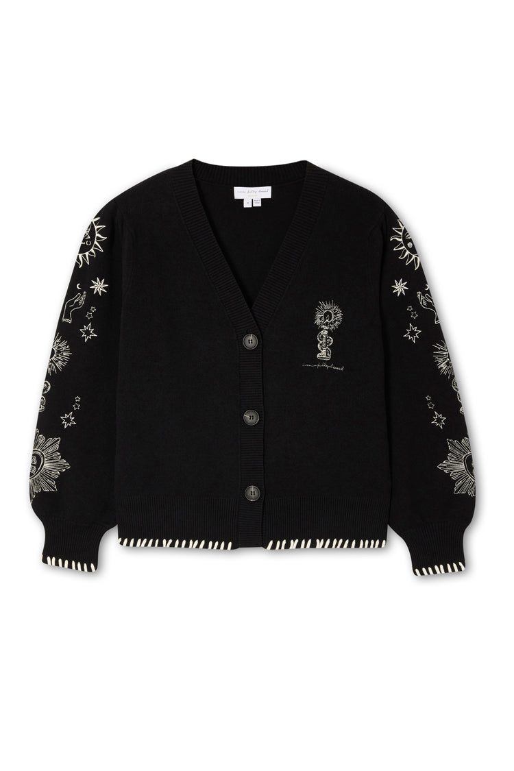NEVER FULLY DRESSED Black Tarot Cardigan