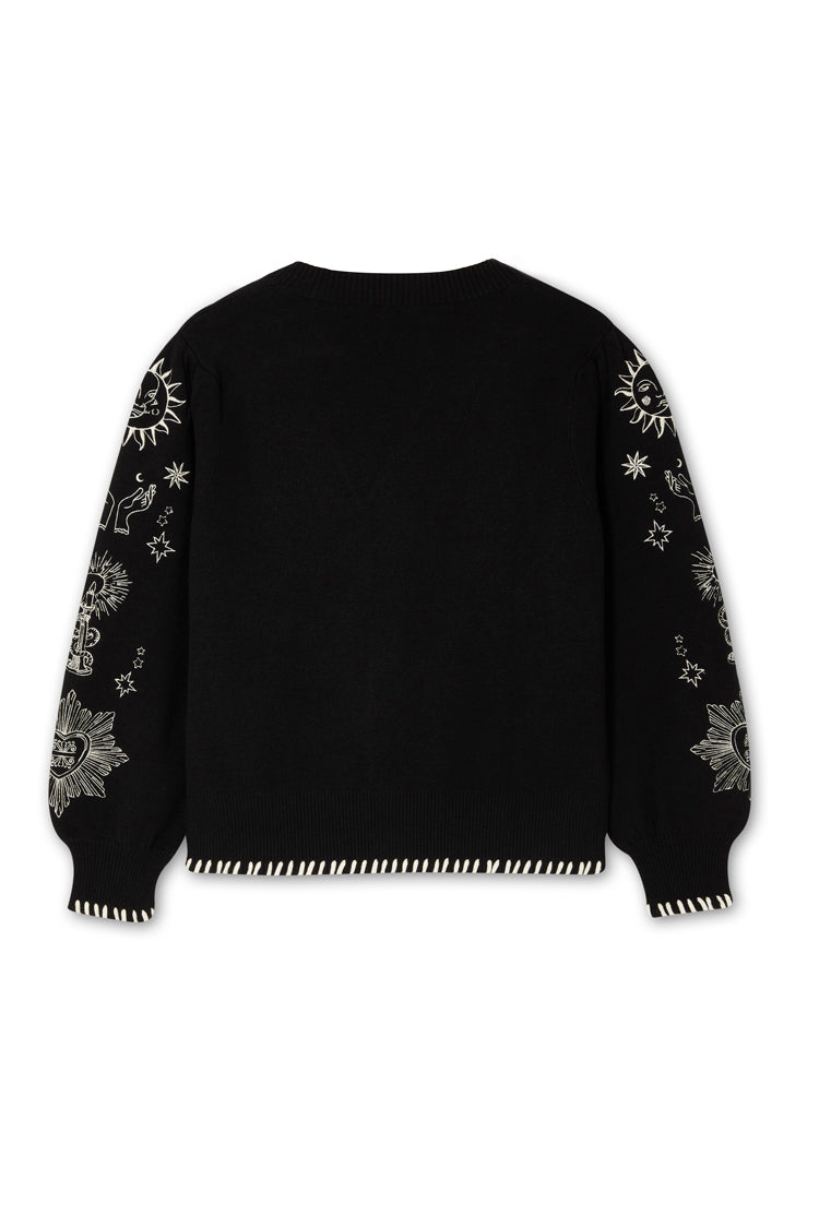 NEVER FULLY DRESSED Black Tarot Cardigan