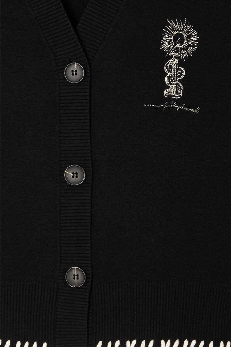 NEVER FULLY DRESSED Black Tarot Cardigan