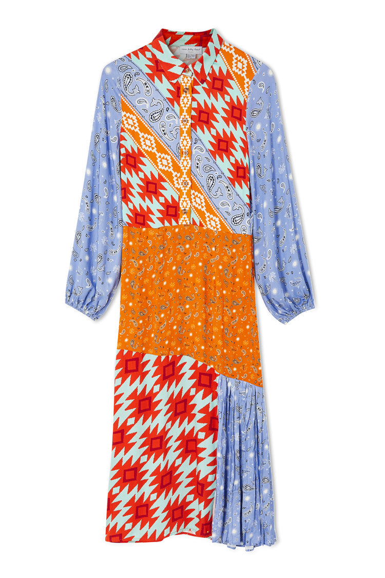  Blue Clash Effie Shirt Dress