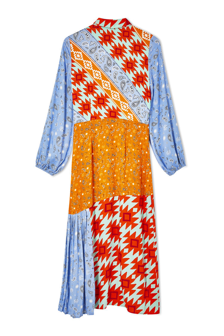  Blue Clash Effie Shirt Dress
