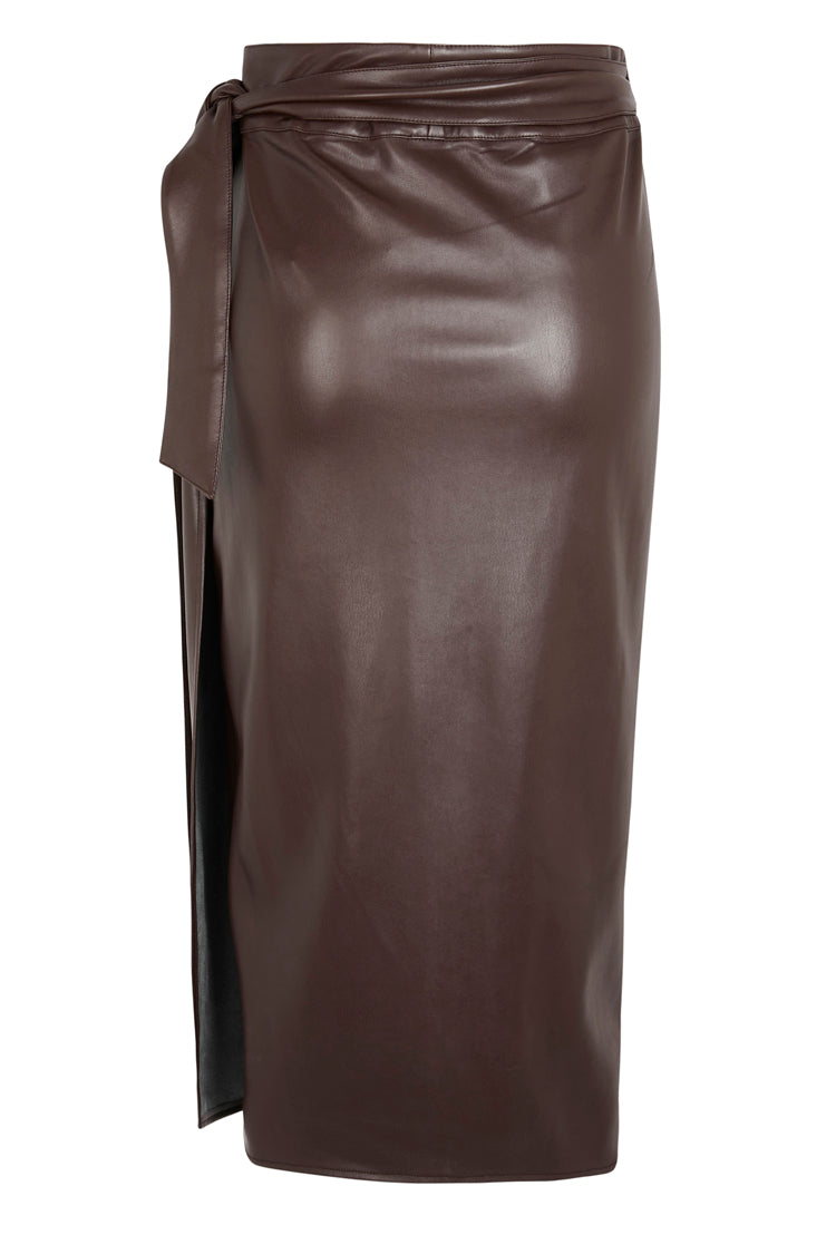 NEVER FULLY DRESSED Chocolate Vegan Leather Jaspre Skirt
