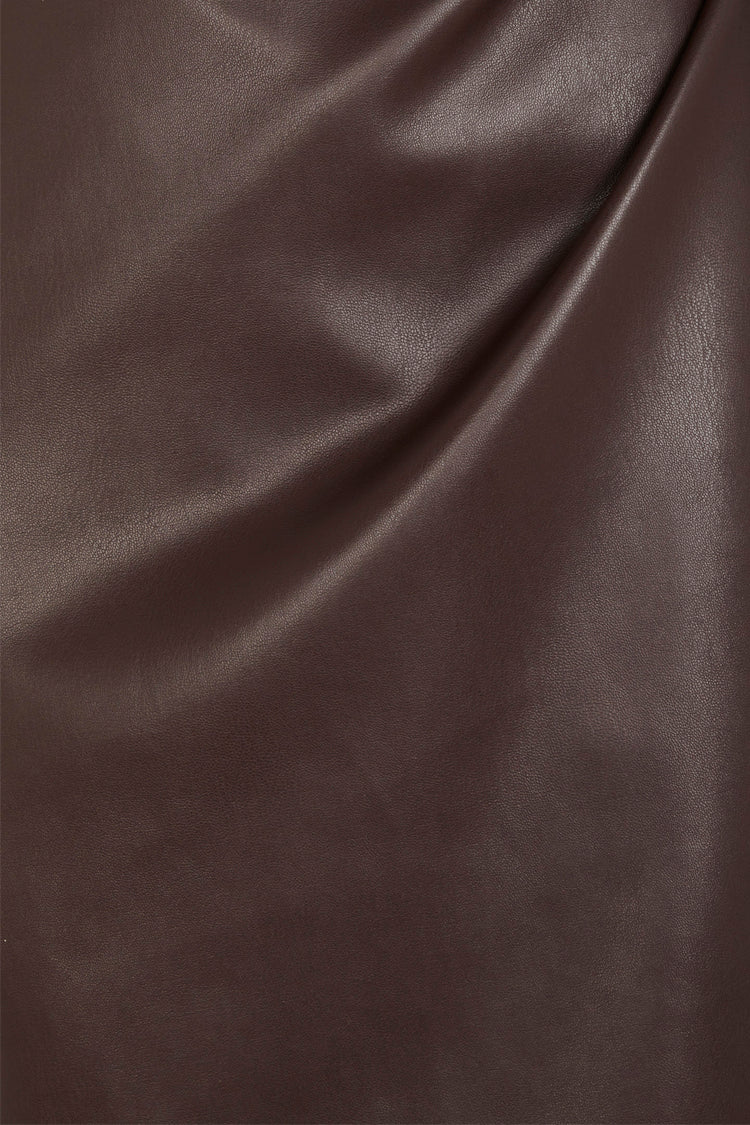NEVER FULLY DRESSED Chocolate Vegan Leather Jaspre Skirt
