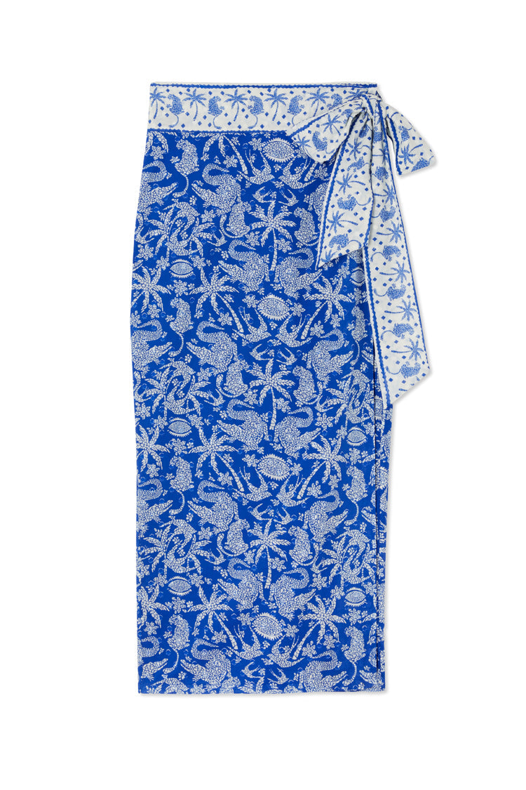 NEVER FULLY DRESSED Blue Mosaic Jaspre Wrap Skirt