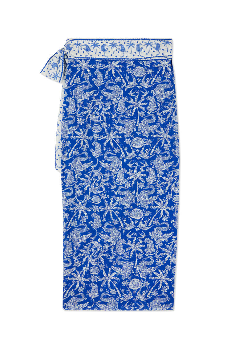 NEVER FULLY DRESSED Blue Mosaic Jaspre Wrap Skirt