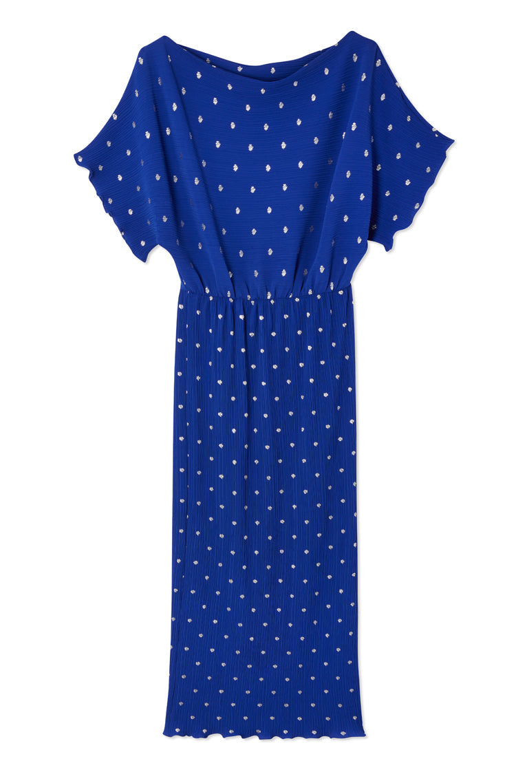 NEVER FULLY DRESSED Blue Tilly Plisse Dress