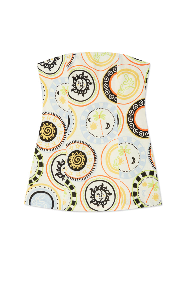NEVER FULLY DRESSED Cream Mosaic Plate Sol Bandeau Top