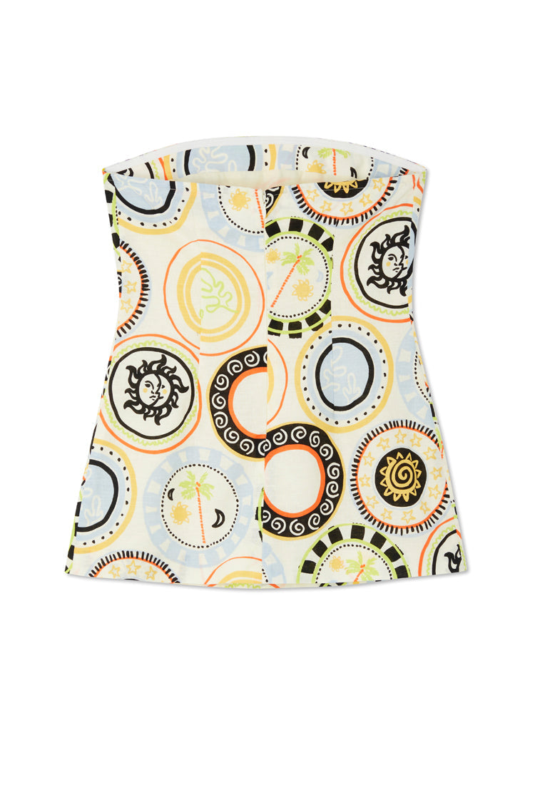 NEVER FULLY DRESSED Cream Mosaic Plate Sol Bandeau Top