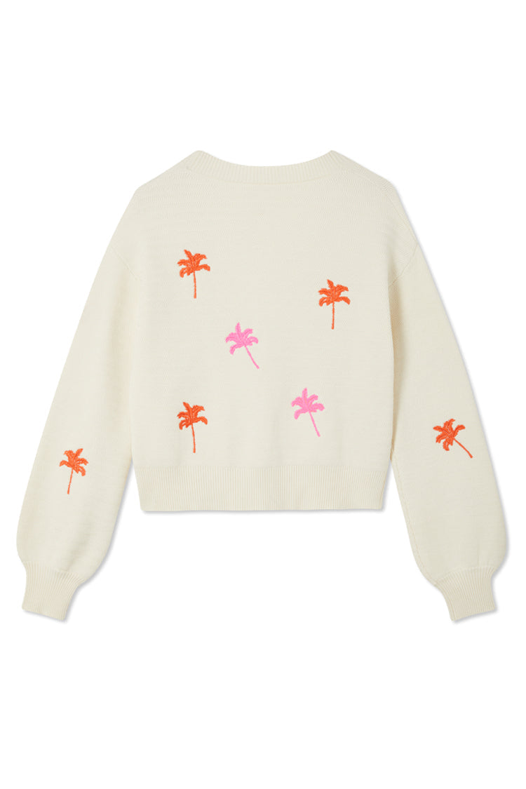 NEVER FULLY DRESSED Cream Cardigan With Embroidered Palm