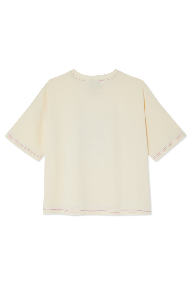 NEVER FULLY DRESSED Cream Abstract Snake T-shirt