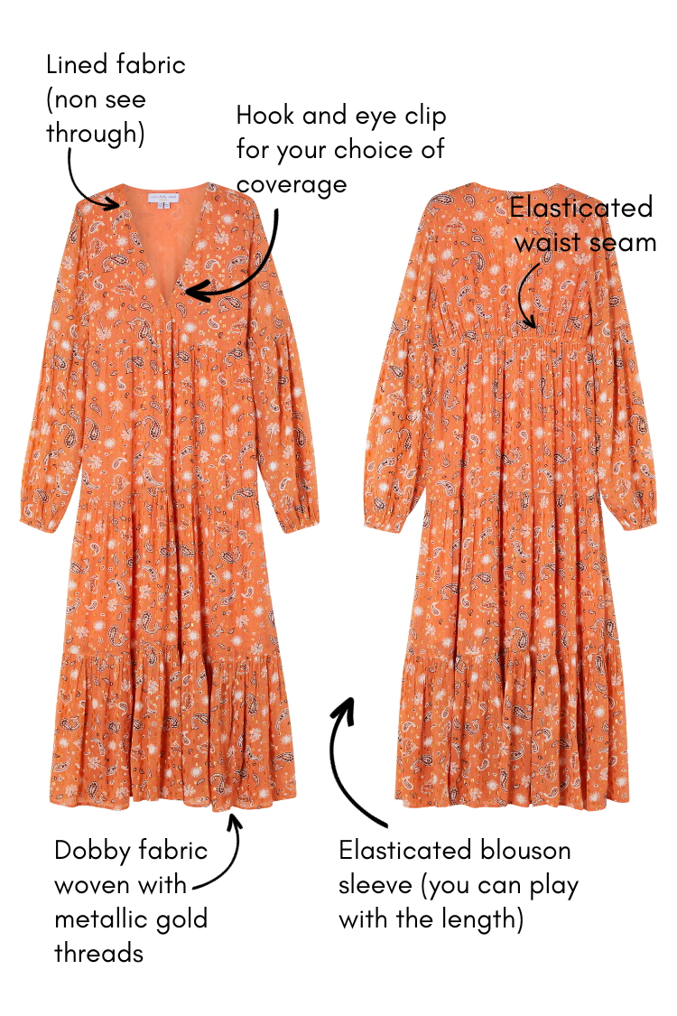 NEVER FULLY DRESSED Orange Leopard Stevie Dress