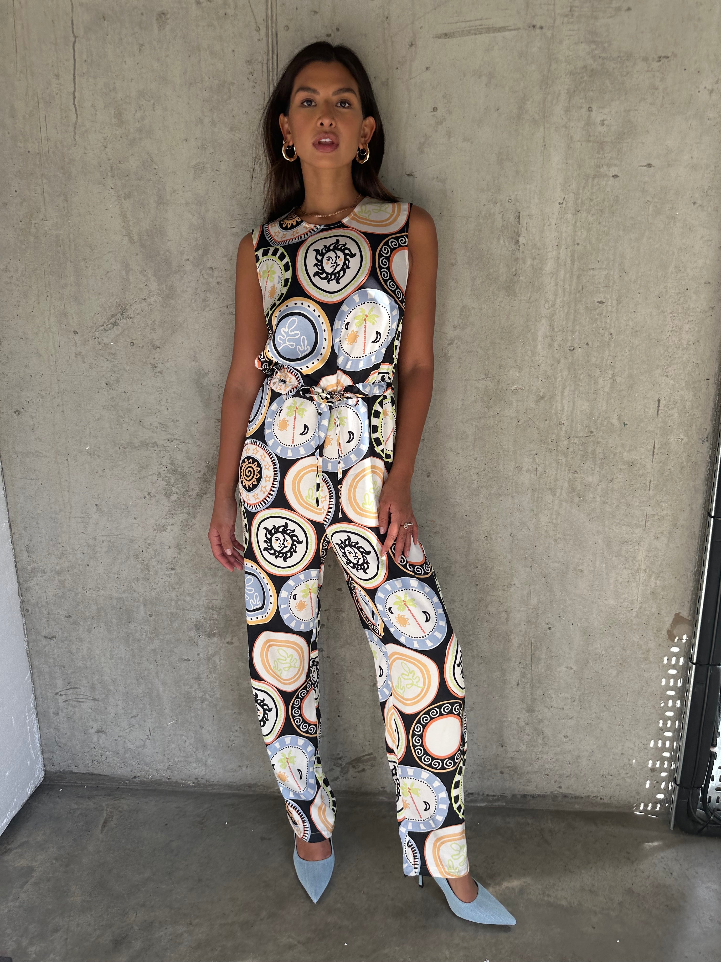 NEVER FULLY DRESSED Black Mosaic Plate Jumpsuit