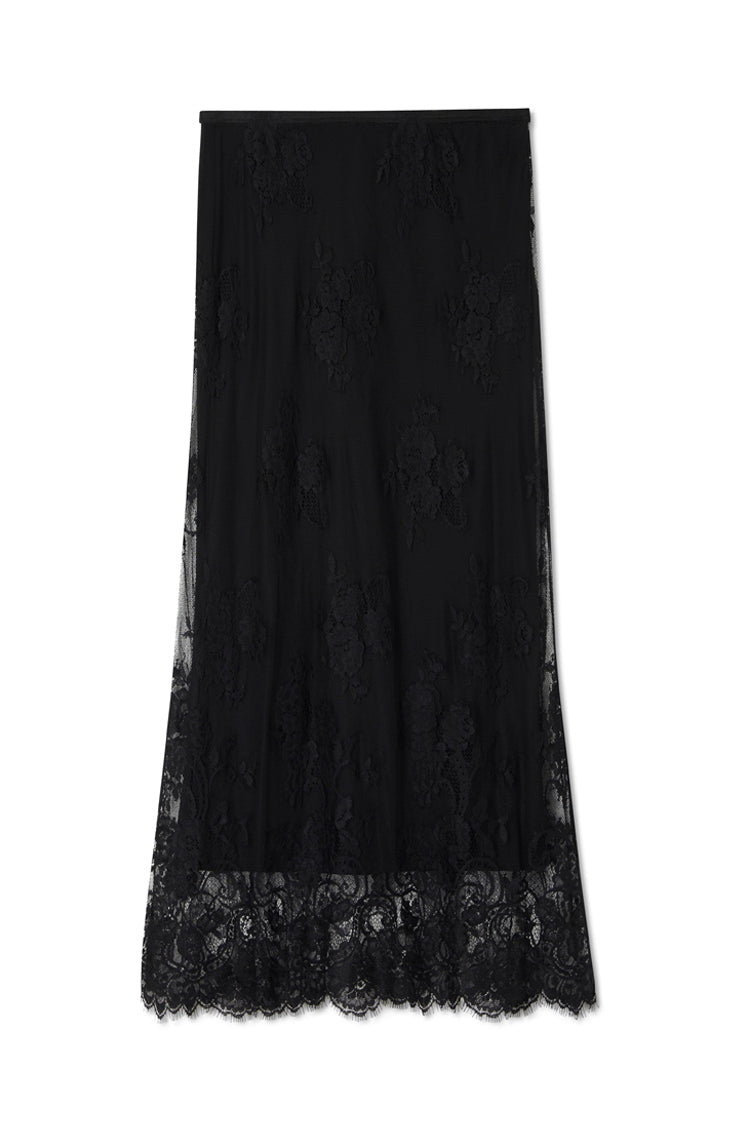  Black Fine Lace Skirt